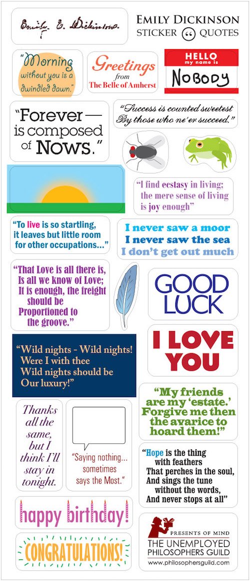 Emily Dickinson Quotable Notable - Greeting Card and Sticker Sheet - Envelope Included - Image 3