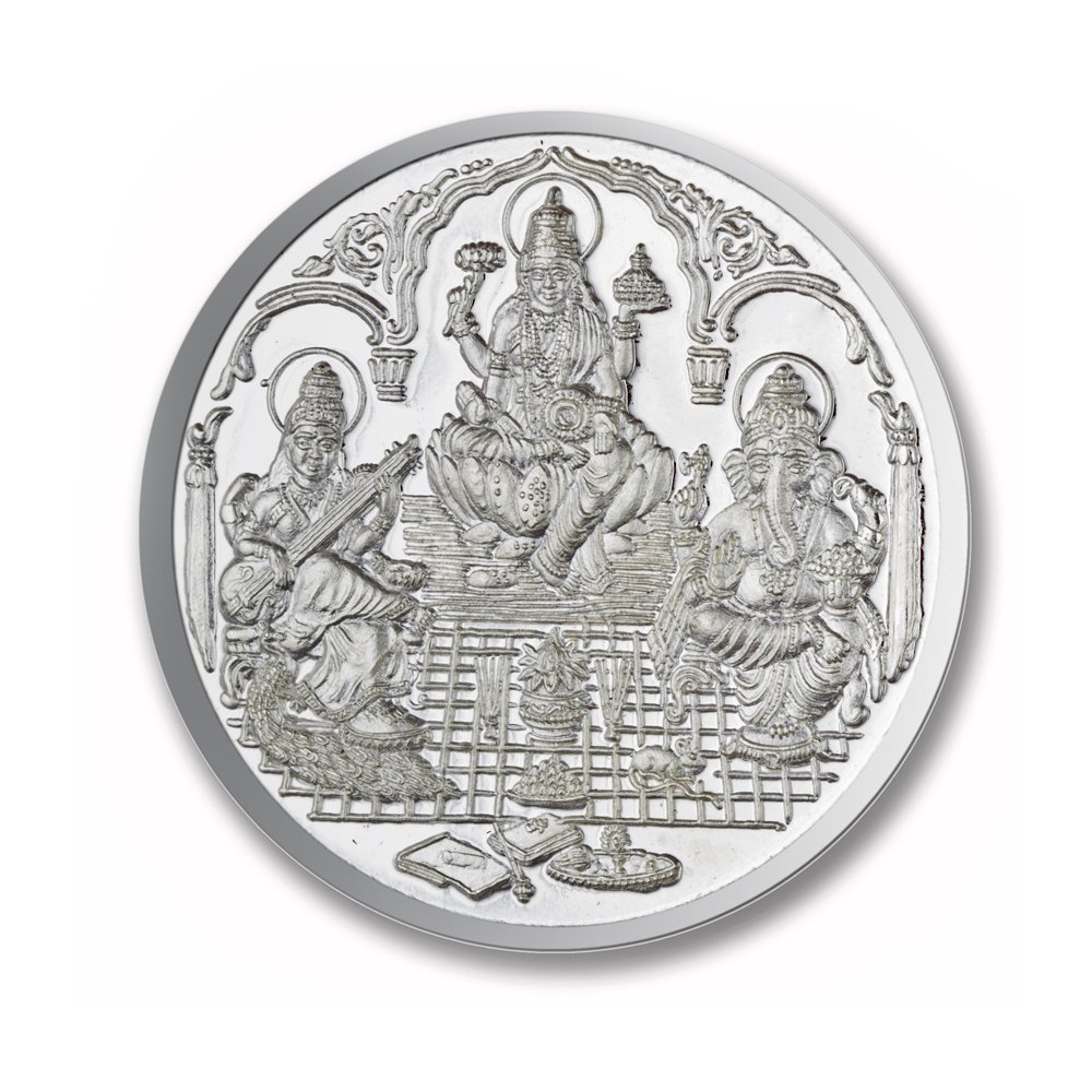 Pièce de monnaie religieuse Ganesh Lakshmi Saraswati en argent pur 999, 15 g