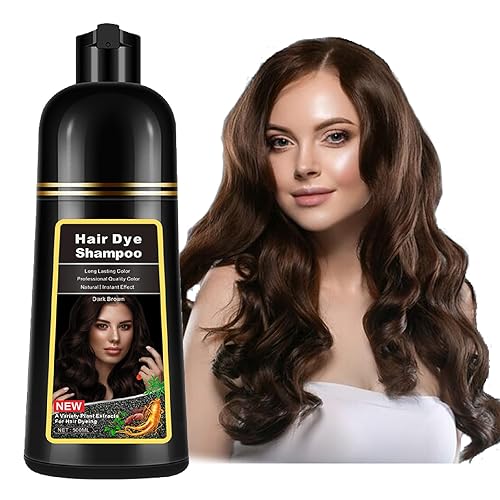 Miniatura 1 de Instant Dark Brown Hair Dye Shampoo for Gray Hair - Long Lasting Herbal Formula, Colors in Minutes, 3 in 1 for Women and Men, 17.6 FL OZ