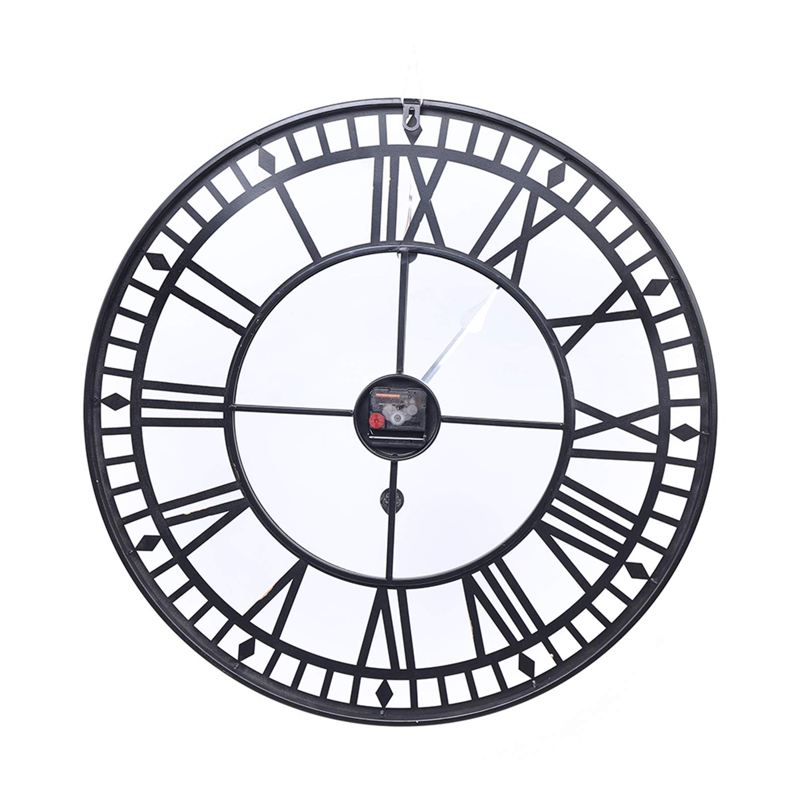 Reloj de pared grande con números romanos, reloj de pared para sala de estar, redondo, estilo vintage, reloj de pared analógico, números romanos, 80 cm de diámetro