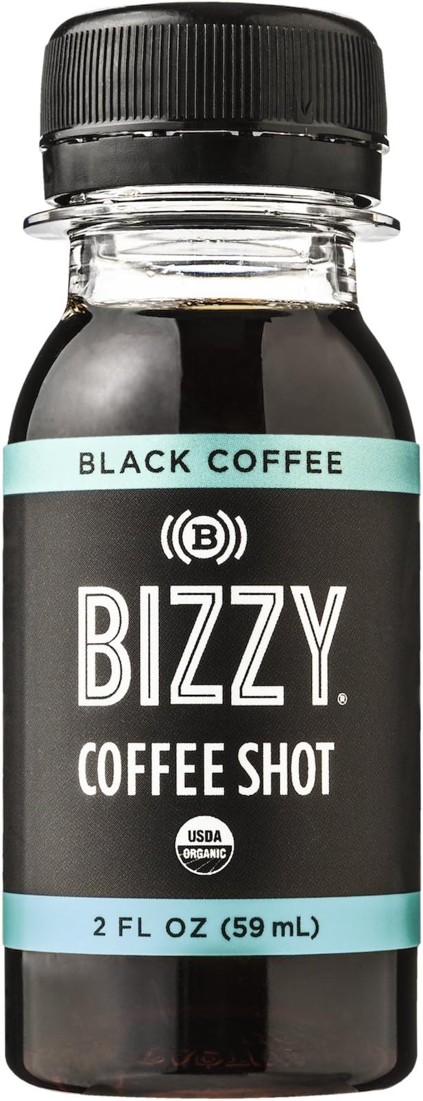 Bizzy Organic Cold Brew Coffee Concentrate - Single Serve 2oz Double Shot - Black Coffee - 6 Pack