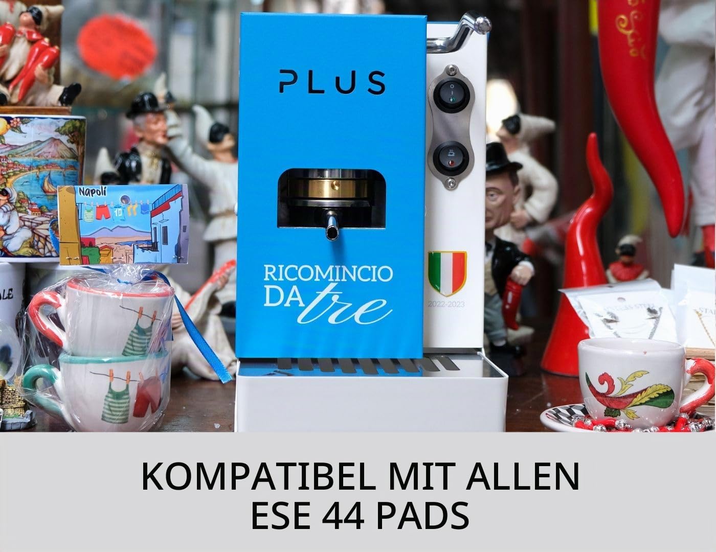 Aroma Plus – Cuore Azzurro – Kaffeemaschine für Kaffeepads ESE 44 – Limited Edition