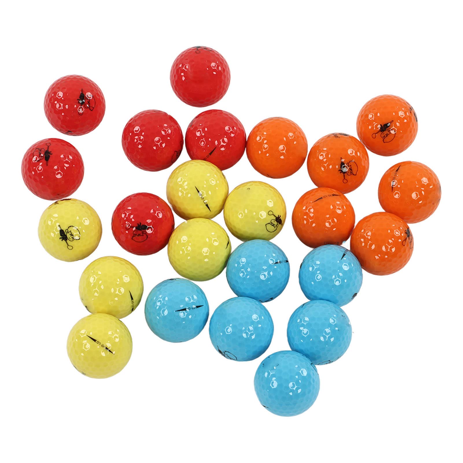 Jiawu Damen-Golfball-Set für Einsteiger, 24 Stück Gummi-Golfbälle mit Feiner Verarbeitung, Idealer Ersatz für Beschädigte Bälle