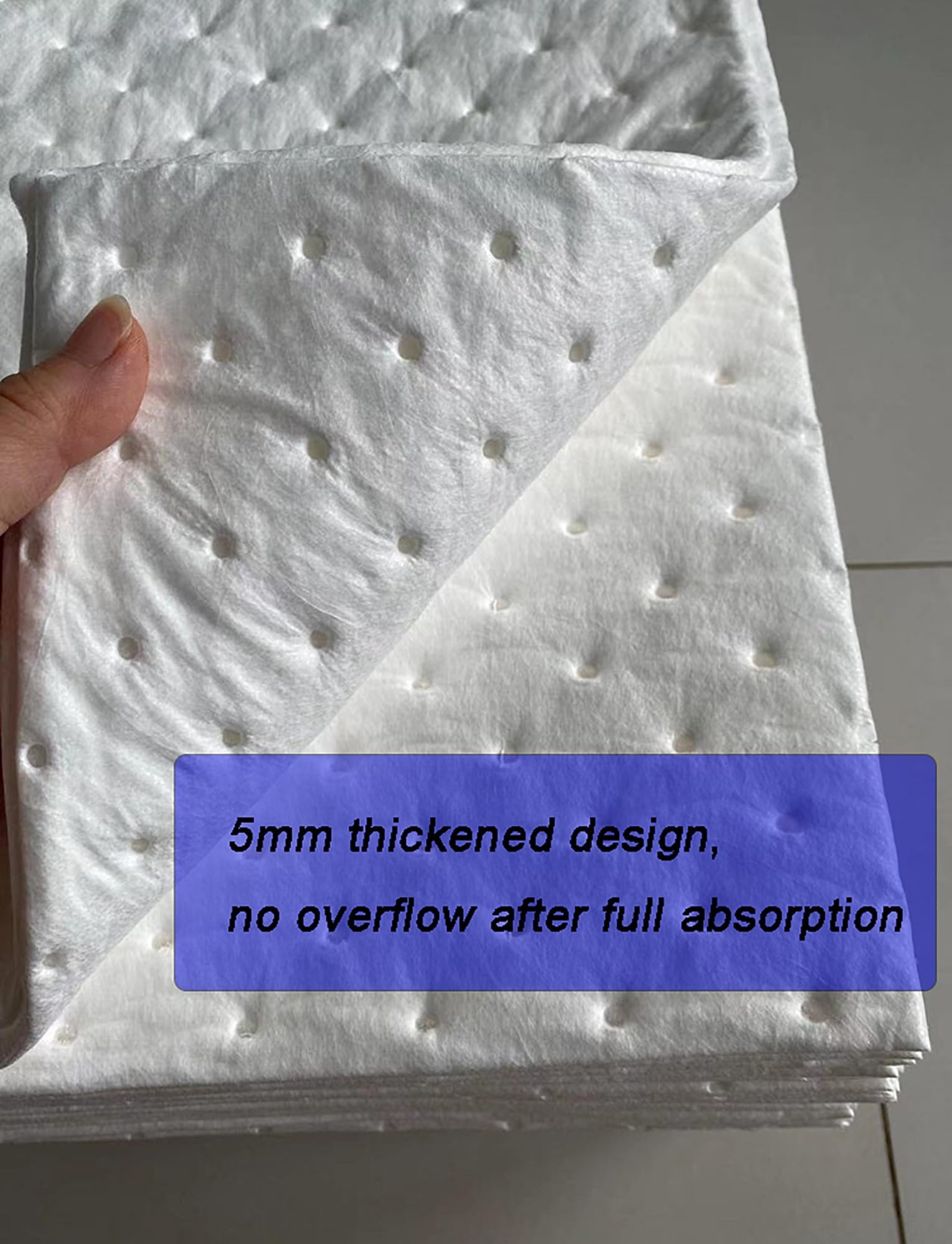 Rollo absorbente de derrames de aceite industrial, tapete de taller de alta absorción para garaje, laboratorio y limpieza industrial