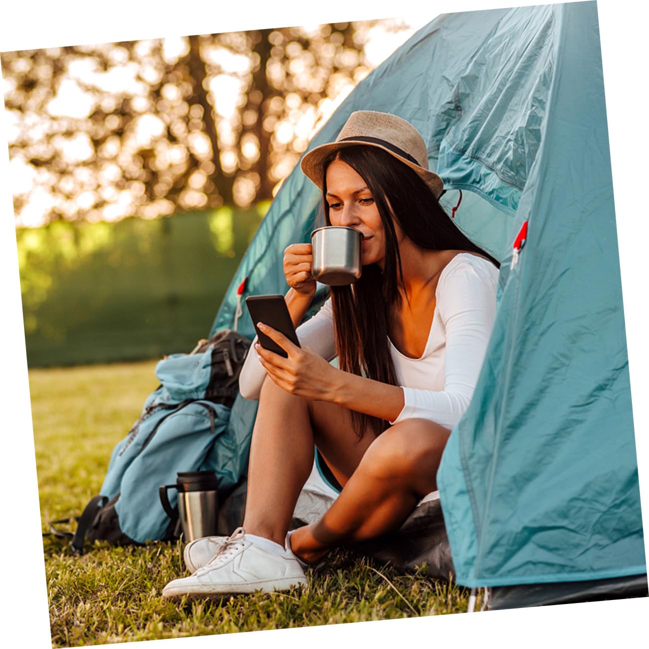 Set De Casseroles INOX 8 Pièces pour Camping Randonnée 5-6 Personnes, Batterie Cuisine Pliable en Acier Inoxydable, Ustensiles Portables pour Pique-niques Et Barbecue en Plein Air