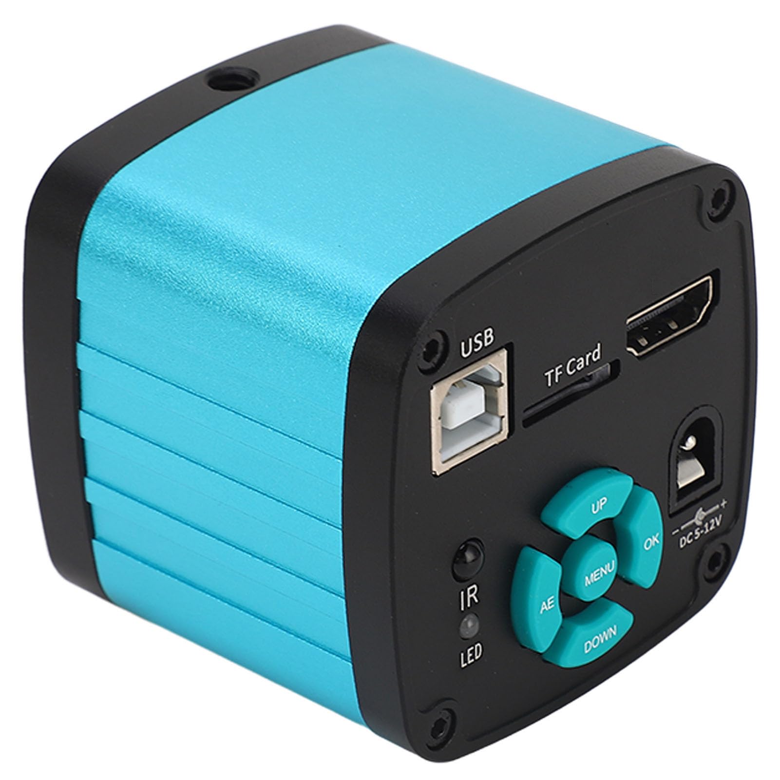 Fafeicy 48 MP HD Industrie-Mikroskopkamera, 1080P, 60 FPS, USB-Ausgang, 5-facher Digitalzoom mit 16 Kreuzlinien für PCB-Lötreparaturen (EU-Stecker)