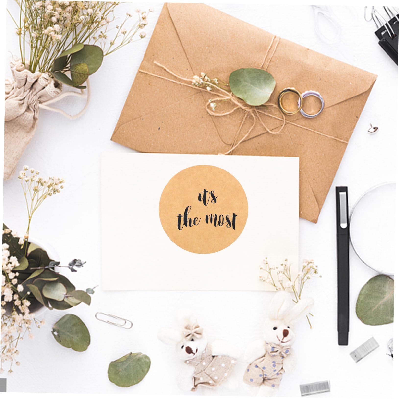DOITOOL 5 Rollen Runde Selbstklebende Beschriftbare Klebeetiketten für Klassifizierung DIY Projekte Geschenketiketten Bürobedarf Leicht Abziehbar und Rückstandsfrei
