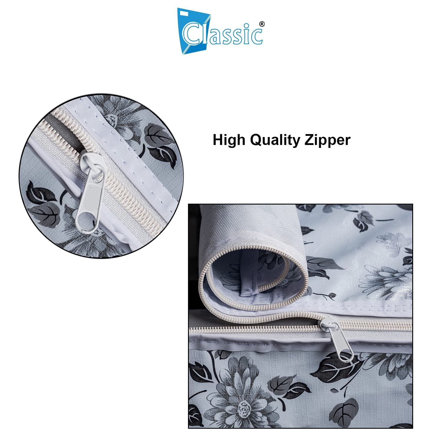 Housse pour machine à laver à charge supérieure adaptée pour 7 kg, 7,2 kg, 7,5 kg, 8 kg (56 cm x 56 cm x 88 cm), moitié blanche et grise