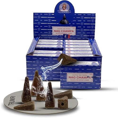 Miniatura 1 de Nag Champa - Conos de incienso de reflujo para cascada, fuente de humo aromático, paquete de 12