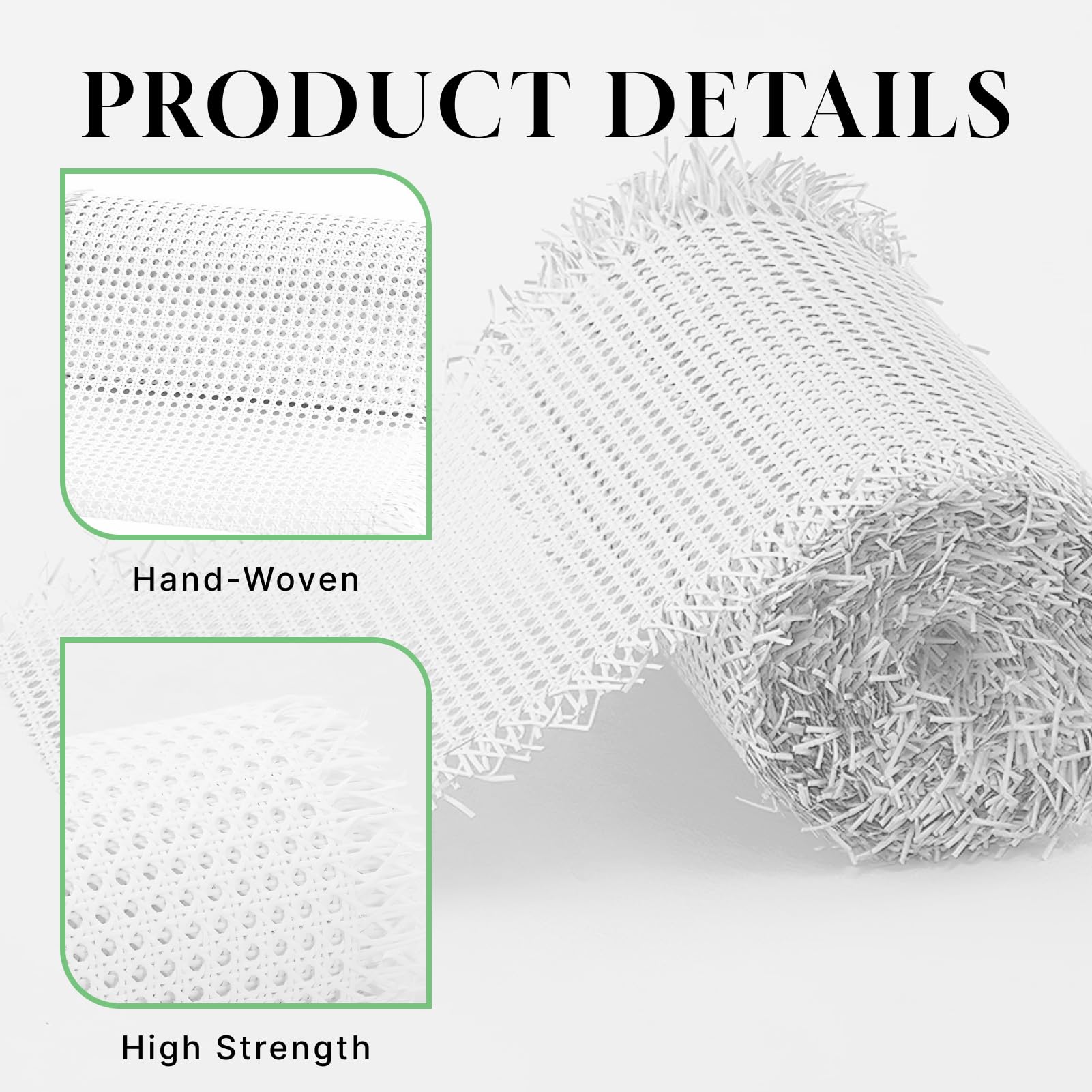 40x120cm intreccio rattan rotolo di nastro riparazione sintetico pvc per mobili sedie armadi fai da te Resistente all'acqua, ai raggi UV e alle muffe (Blanco 40x120cm)