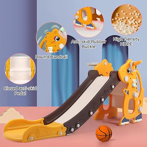 Miniatura 6 de Tobogán para Niños para Niños Pequeños - 4 en 1 Tobogán de Plástico Independiente para Interiores para Niños Pequeños Patio de Juegos Exterior