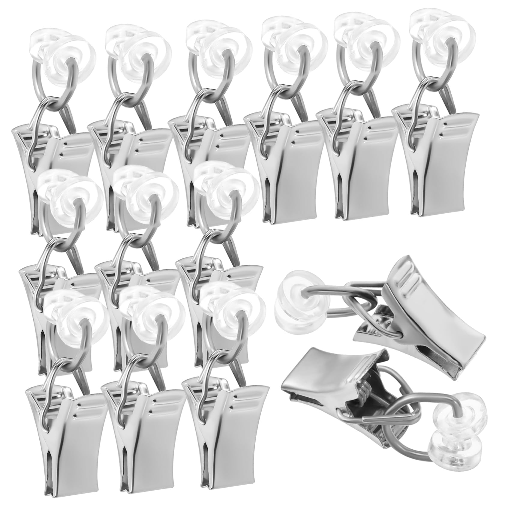 SOESFOUFU 50Pcs Curtain Track Hooks Smooth Gliding Roller Carrier Clips for Sliding Curtains for Home and Office Decoration Durable with Components