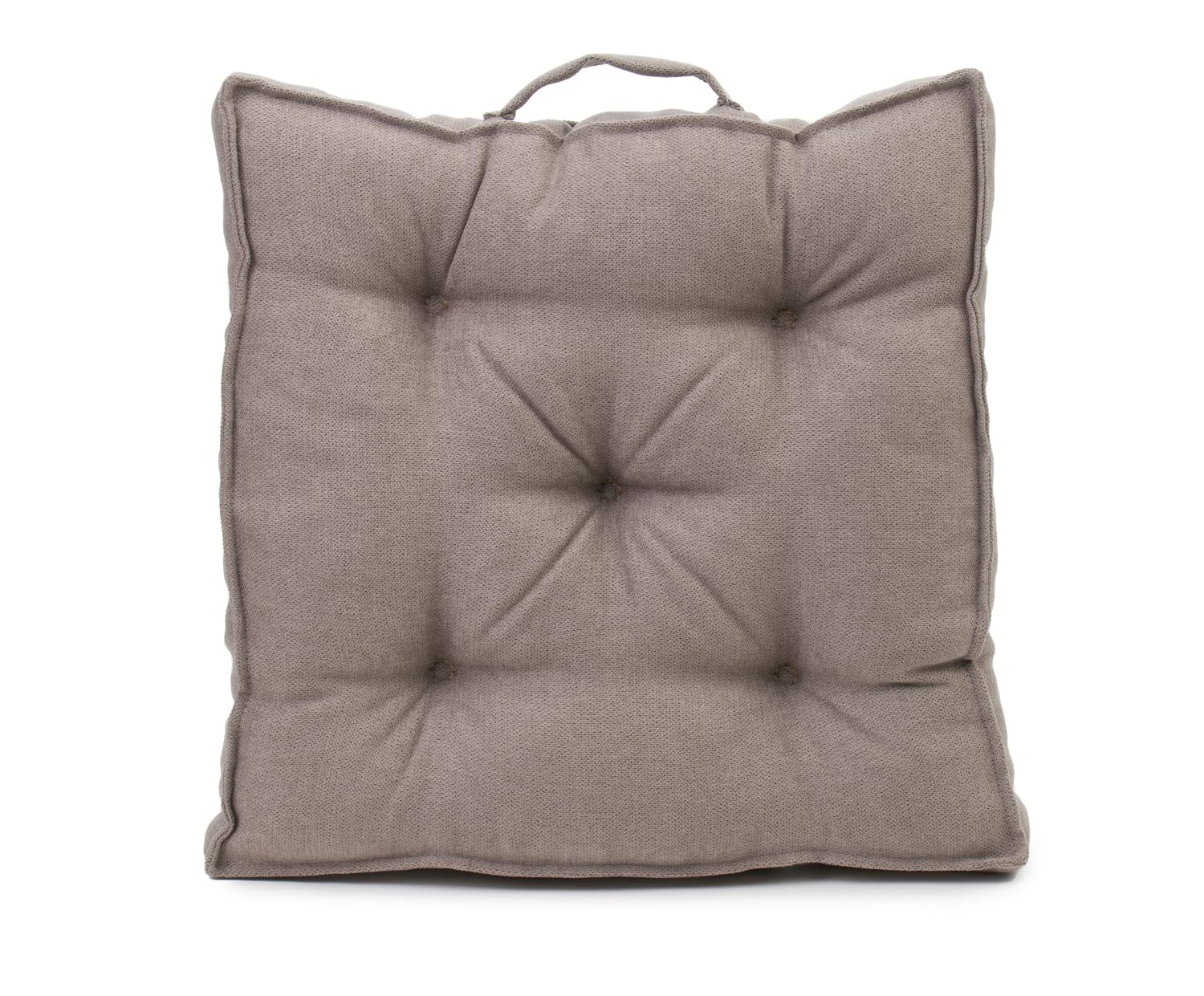 Gözze - Boxkissen mit Tragegriff, Sitzkissen, Gesteppt, Darco, 40 x 40 x 7 cm - Taupe