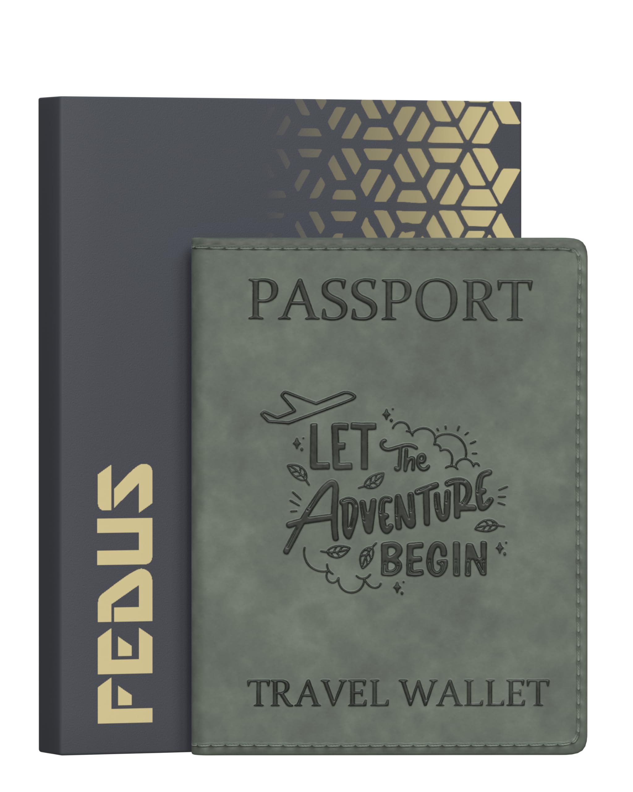 FEDUS Faux Leather Premium Passport Holder for Men and Women Passport Cover Case Wallet with Credit/Debit Card, Boarding Pass Slots, RFID Protected Travel Document Accessories Organiser