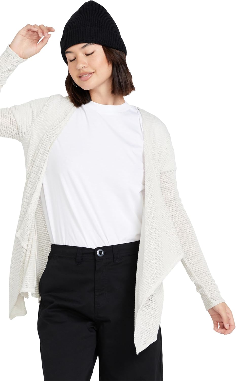 Volcom Womens Go Go Wrap Open Front Cardigan Sweater (Regular & Plus Size)