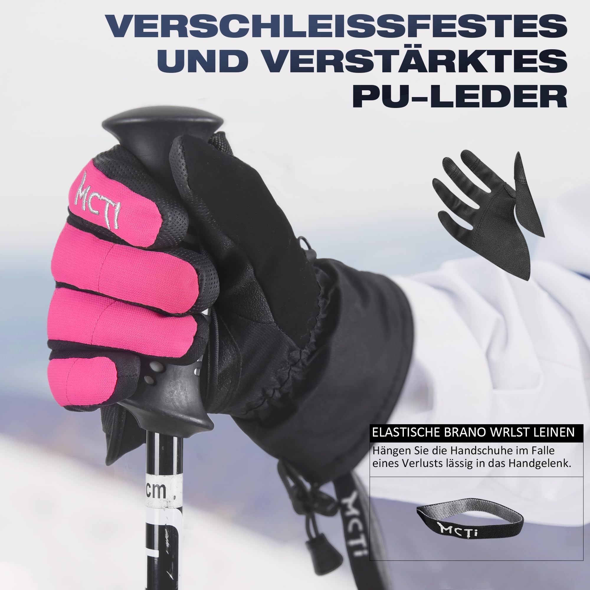 Guanti Sci Invernali Donna Touch Screen Impermeabile Guanti Snowboard Ciclismo Termici