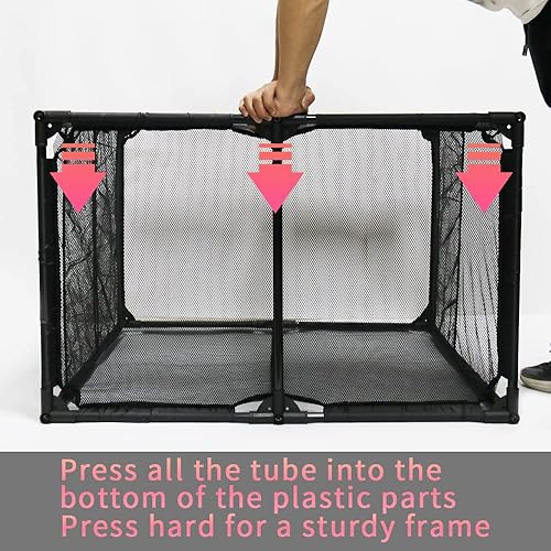 Miniatura 5 de JEFEE Contenedores de almacenamiento para piscina, carrito de almacenamiento de seguridad para piscina, organizador de fideos con malla de nailon