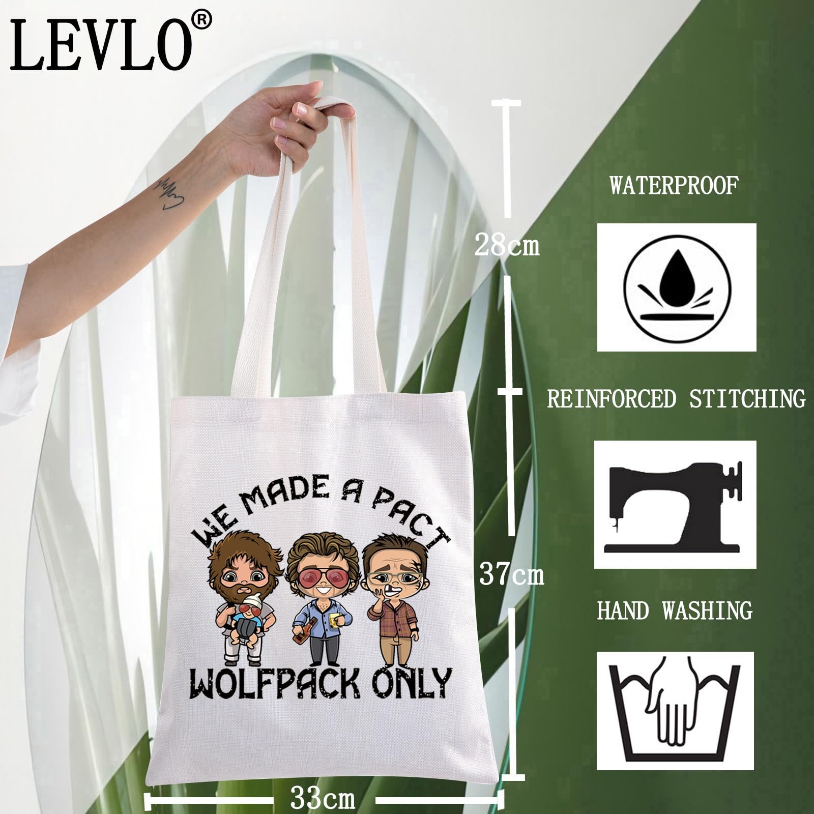 LEVLO Funny Hangover Cosmetic Makeup Bag Phil & Stu & Alan Fans Gift We Made a Pact Wolf Pack Only Hangover Toiletry Bag Hangover Movie Merch - Image 2