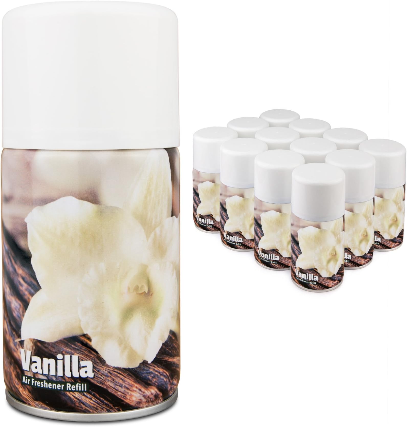 DripDropDry Air Freshener Aerosol Refill Cans - Automatic Dispenser Refills - Vanilla - 12 x 270ML Cans