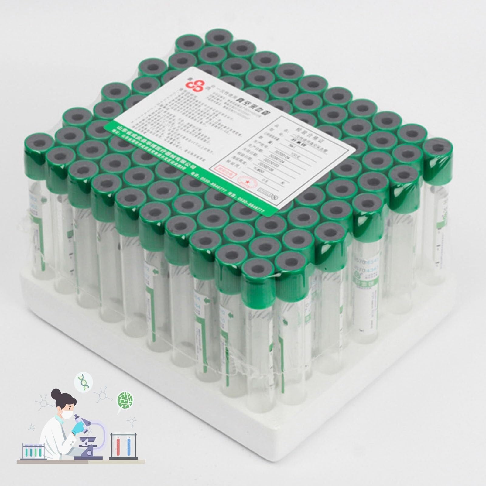 Plastikowe probówki próżniowe dla zwierząt domowych (heparyna sodowa), pobieranie krwi 0,5 ml/1 ml, 100 szt. na próbkę laboratoryjną, czas wirowania 3 min(0.5ML)