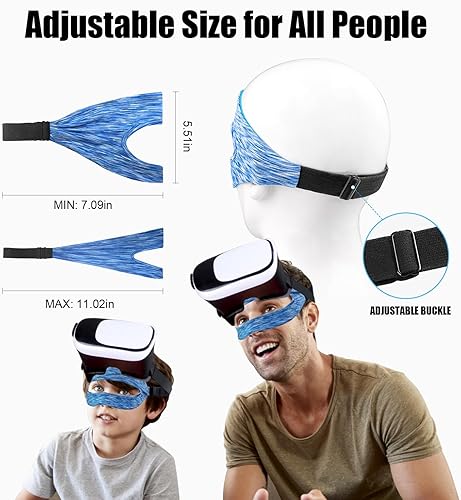 Miniatura 3 de SAYAFAN Máscara de ojos VR, banda de sudor VR transpirable ajustable para MetaOculus Quest 23, HTC Vive, PS, Gear, VR entrenamientos (3 piezas)