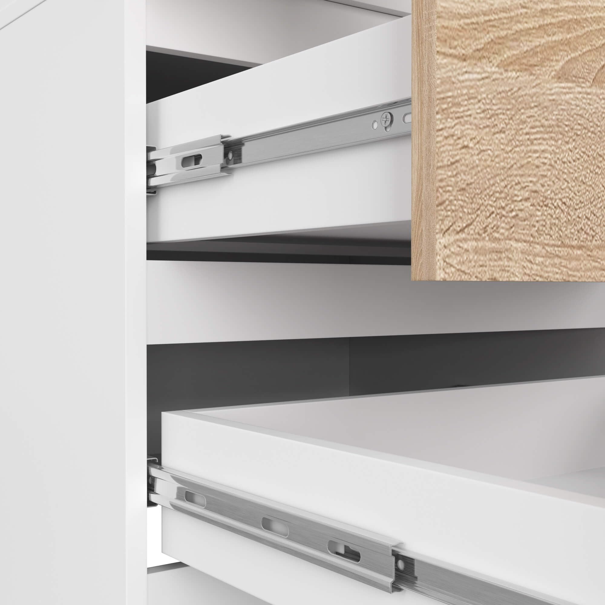 AKORD | Armadio con Estensione | Armadio con Ripiani, e Appendiabiti e Cassetti | 234 cm di Altezza | Mobiletto Cameretta Camera da Letto | Mobili soggiorno | Guardaroba |Bianco | Rovere Sonoma
