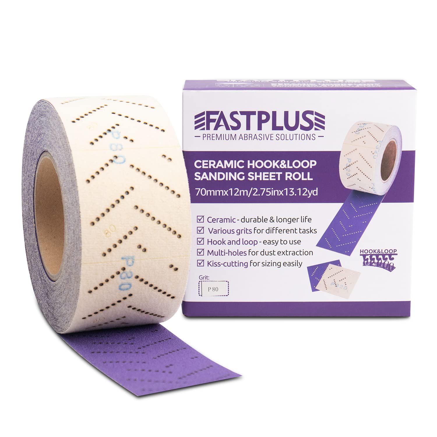 Abrasive Sheet Roll Automotive Sanding Roll Sandpaper Multi-Hole 2-3/4"x13.2 Yard Rectangular Hand Torn Sandpaper Three-in-one Dry Sanding Roll for