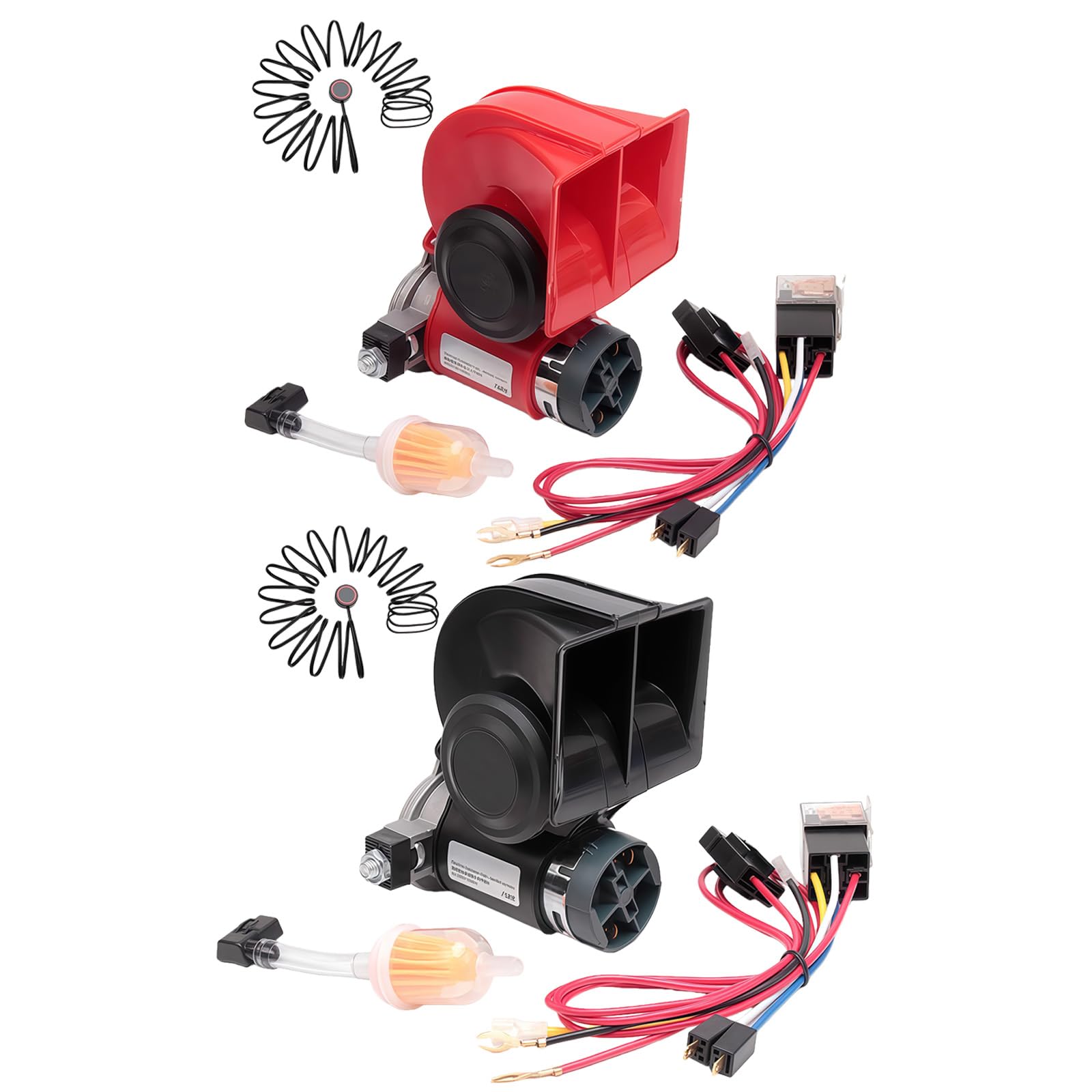 Bocina de aire ruidosa de 12 V con botón que ofrece un sonido de 120 para señales de advertencia efectivas Ofrece fácil instalación Seguridad de conducción mejorada Bocina de aire ruidosa
