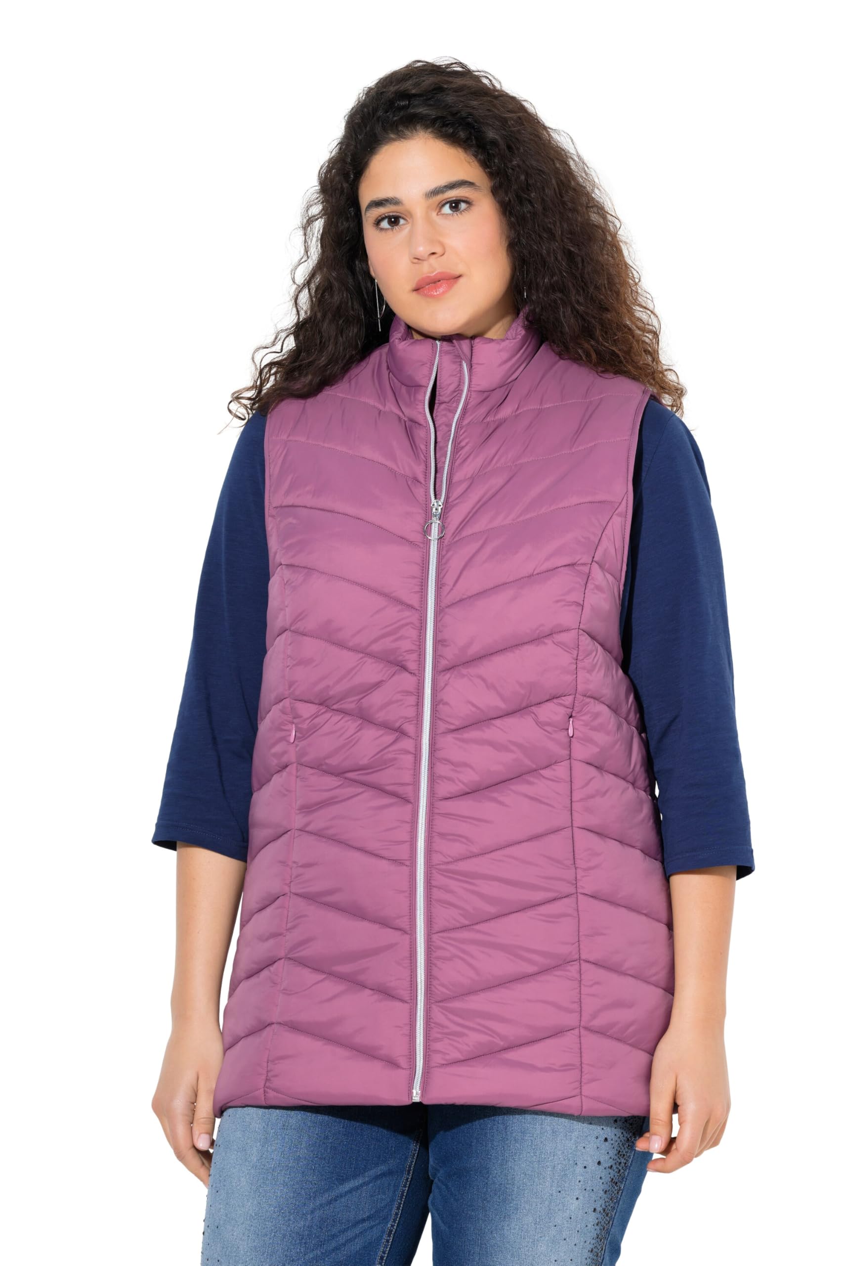 Ulla Popken Damen große Größen Übergrößen Plus Size HYPRAR Funktions-Steppweste, wasserabweisend, Zipptaschen 826556