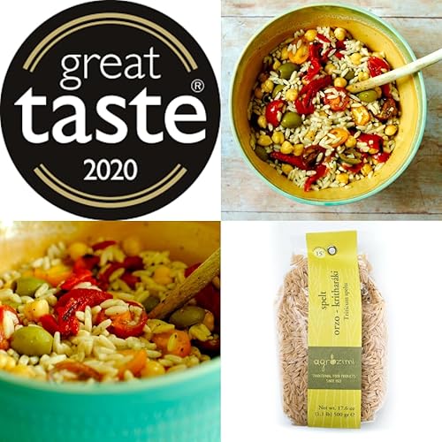 Miniatura 7 de Agrozimi Spelt Orzo (Kritharaki), troquelada, naturalmente secado al aire (paquete doble), 17.6 onzas