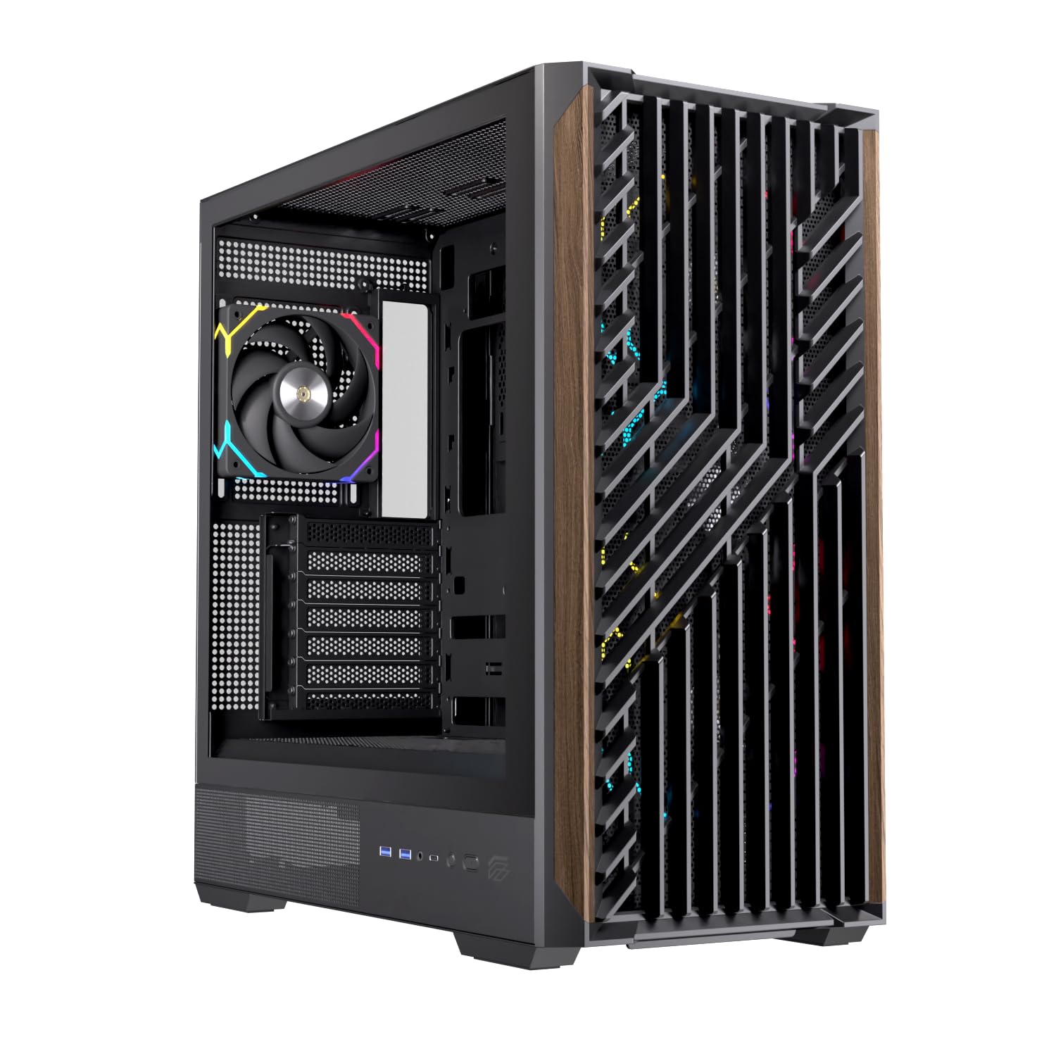 Pulse P800 RGB Caja de PC para Gaming, Soporte para 13 Ventiladores de 120mm, Refrigeración Líquida hasta 360mm, Panel Lateral de Vidrio (RGB Negro)