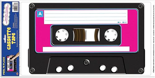 Miniatura 1 de Impresionante cinta de casete de los años 80 para decoración de fiestas, 1 pieza