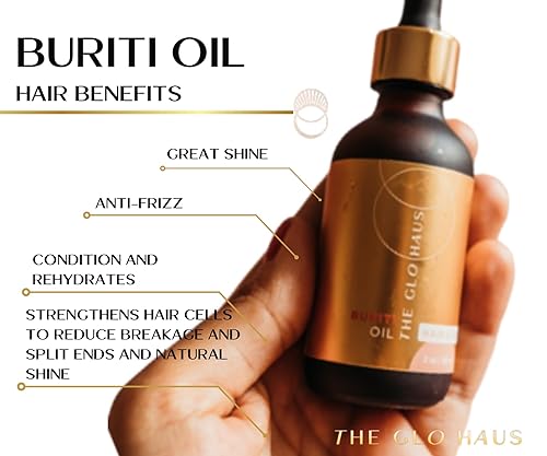 Miniatura 3 de Buriti Oil Aceite portador brasileño puro para piel, cara, cabello y uñas. 100% puro prensado en frío libre de OGM. Rico en vitamina E A y C,