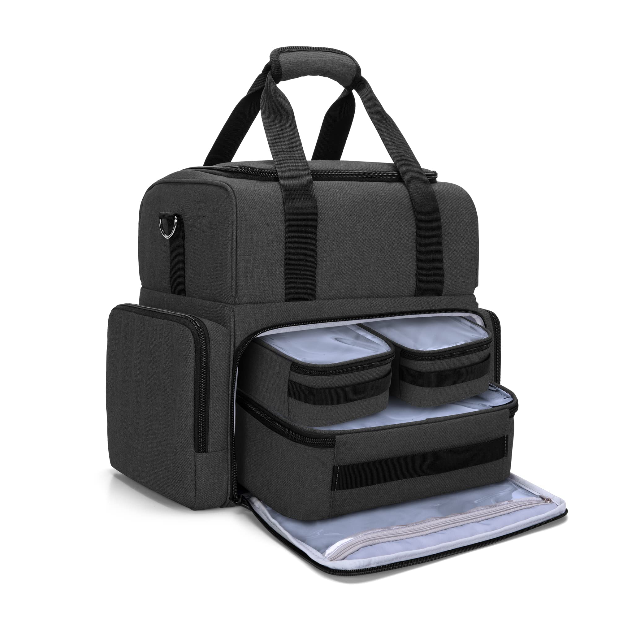 Photo 1 of *Missing 2 Pouches* BAFASO 2 Layers Large Travel Makeup Bag with 3 Inner Removable Pouches, Black