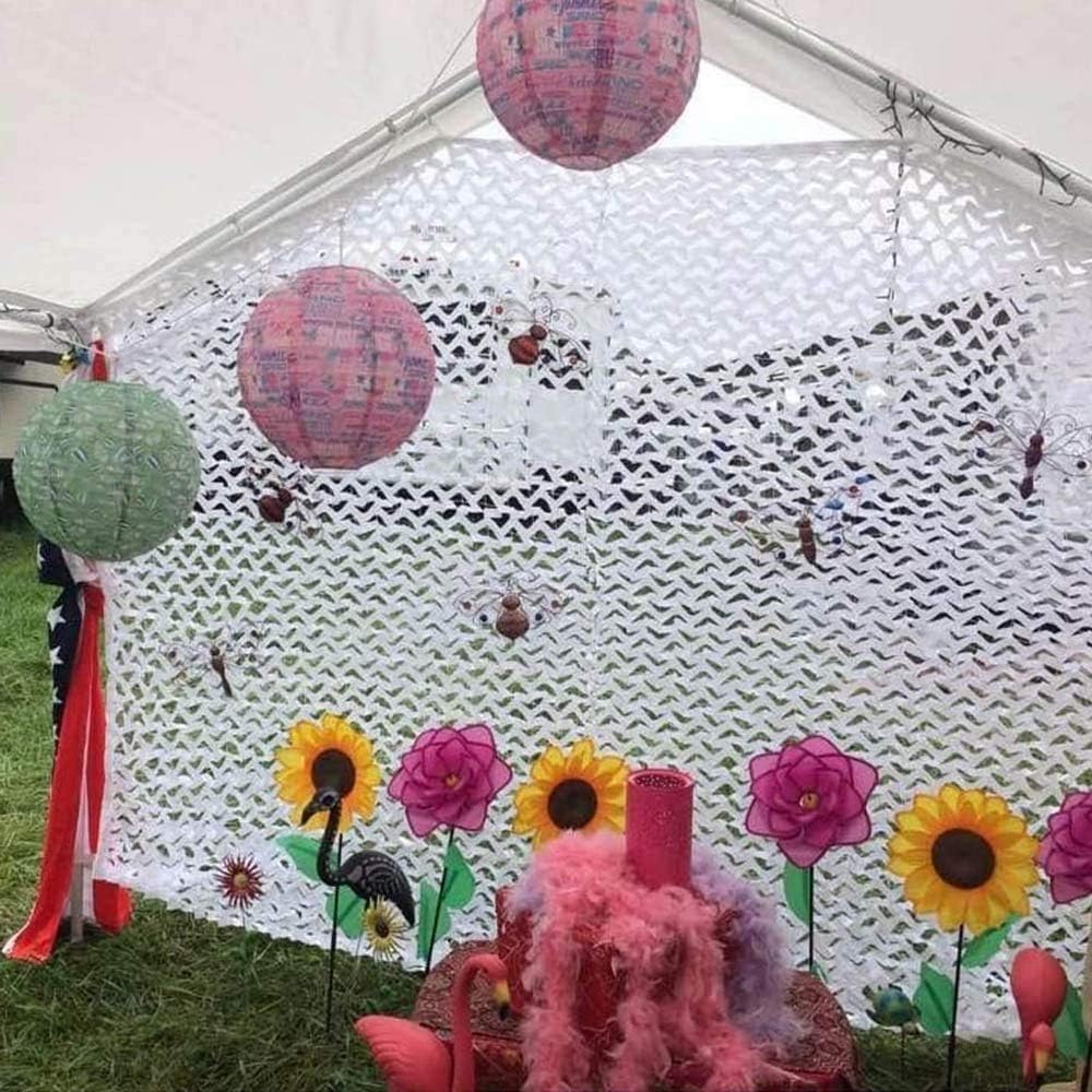 Red de camuflaje militar blanco/nieve 2x2m 6.6x6.6ft anti-UV protección solar para terraza jardín