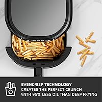 Vista 2 de Freidora de aire, freidoras de aire de 6 cuartos de galón con pantalla táctil de vidrio, ventanas transparentes, horno freidora de aire inoxidable