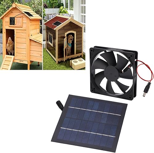 Miniatura 3 de Kit de ventilador de energía solar impermeable, ventilador de 20 W, ventilador de escape solar para gallinero, invernadero, casa de perro,