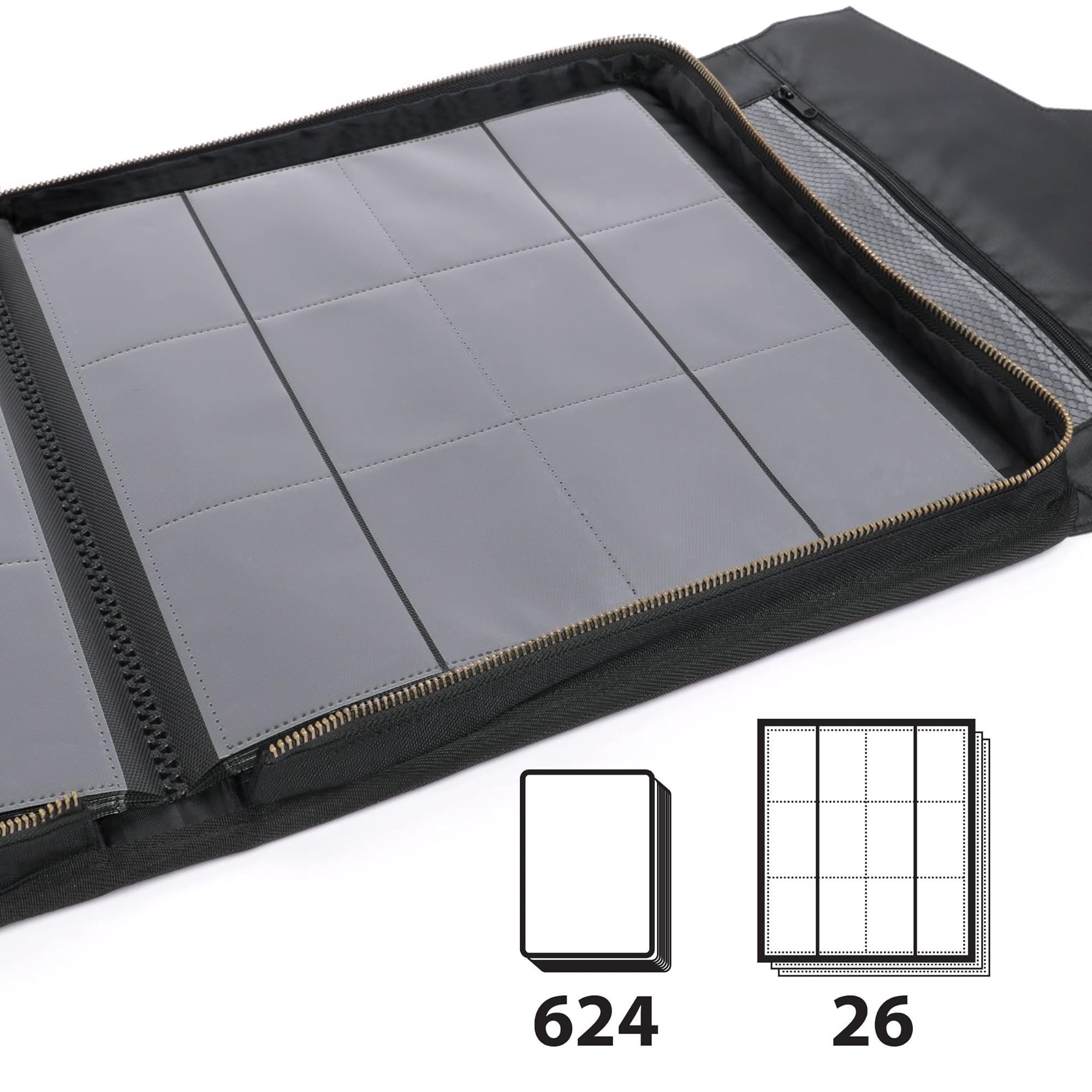 ENHANCE Album Raccoglitore per Carte Collezionabili - Raccoglitore TCG a 12 Tasche per 624 Carte - Raccoglitore per Carte a Caricamento Laterale con Tasca, Esterno Protettivo di alta Qualità