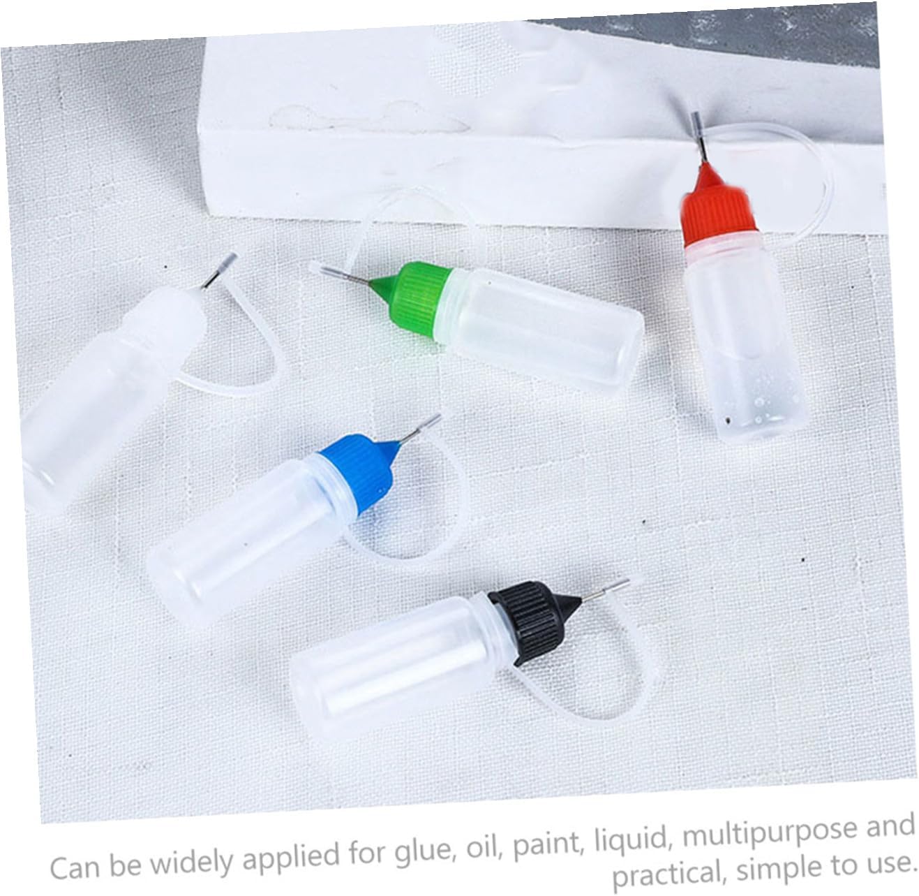 20pcs 30ml Refillable Needle Tip Glue Squeeze Bottles with Lids, Small Semi- Precision Applicator Bottles for Liquid Glue Dispensing in Craft and Industrial Use Random Color