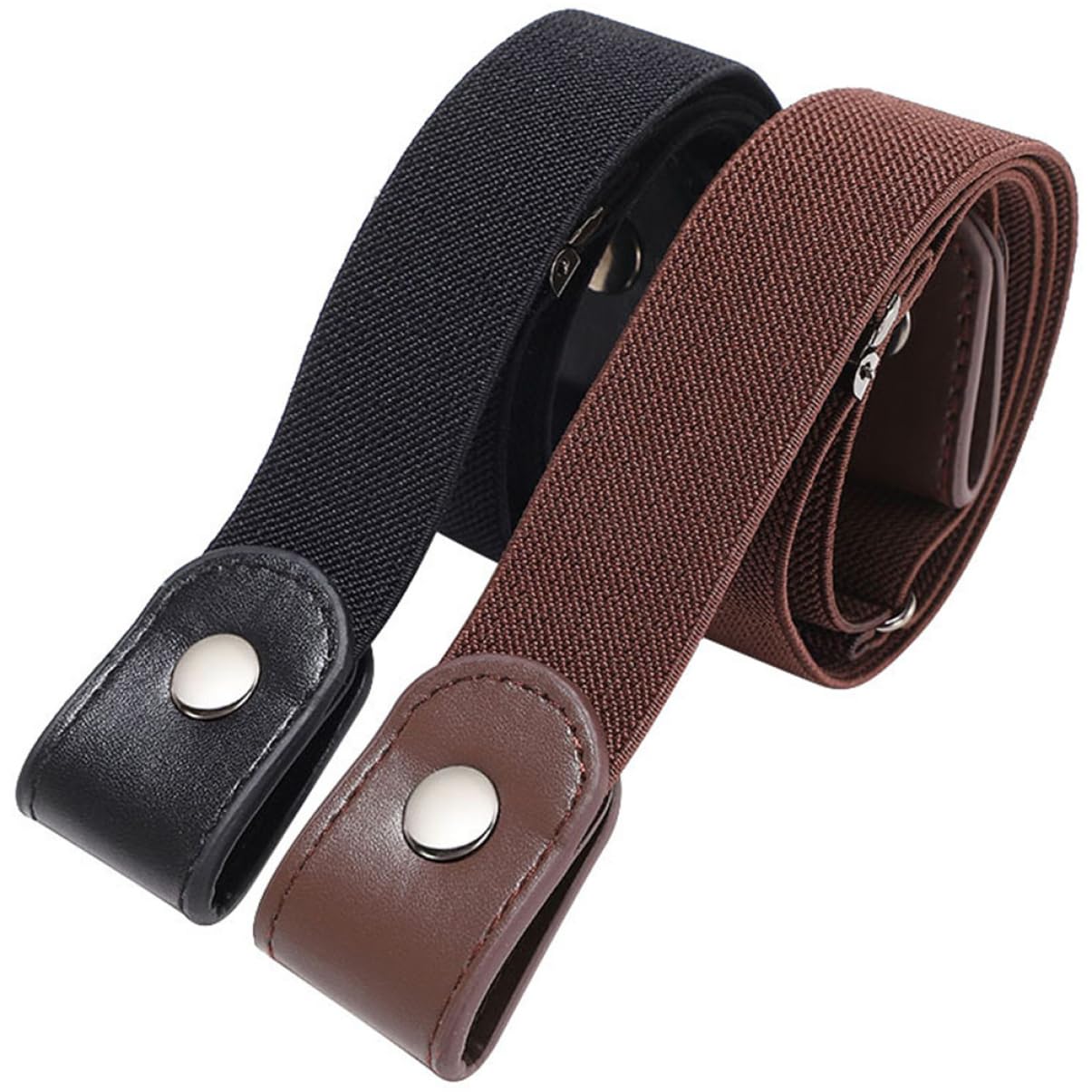 PRETYZOOM Invisible Elastic Belt No Buckle Belt for Women Stretchy Mesh Elastic Soft Wide Waistband Jeans