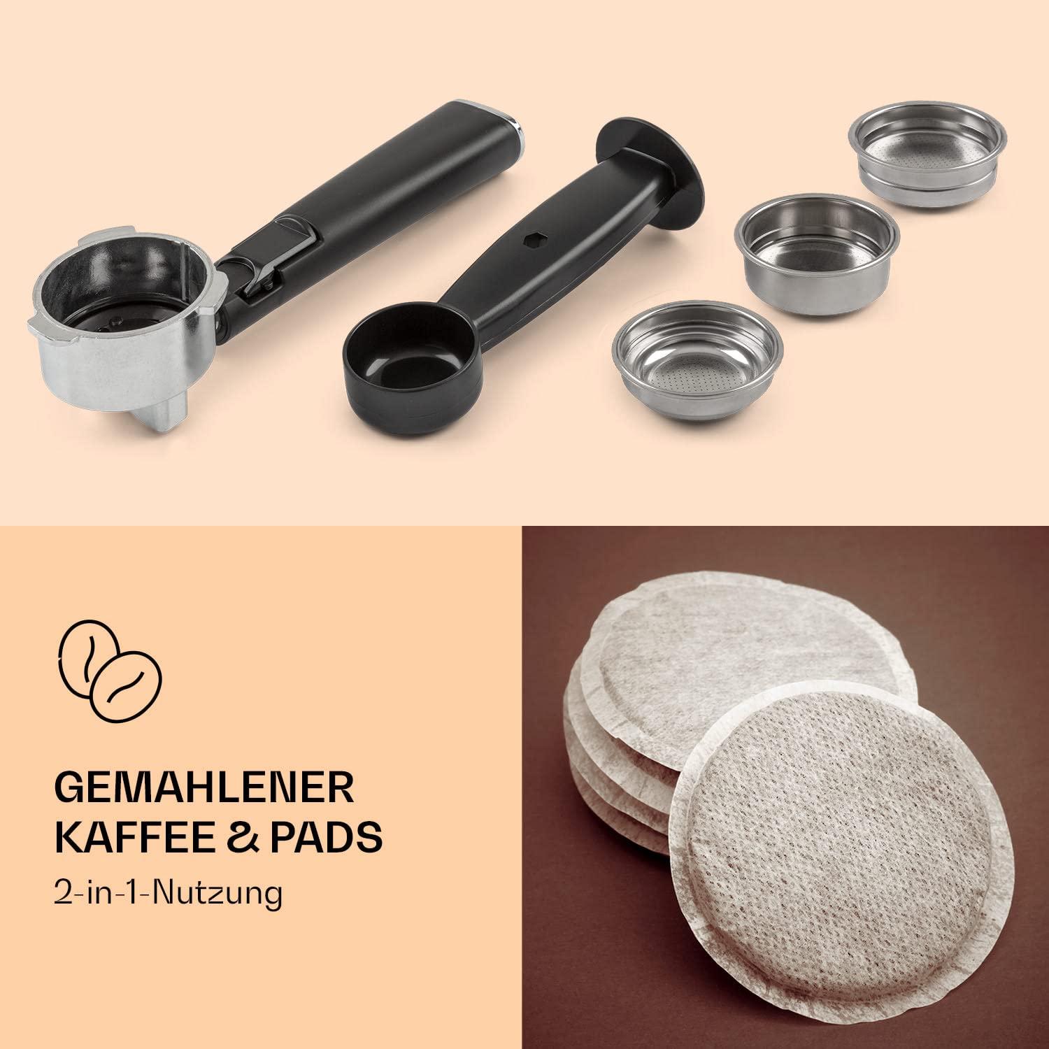 Espresso Machine Klarstein Pausa Espressomachine 1350 Watt 7-9