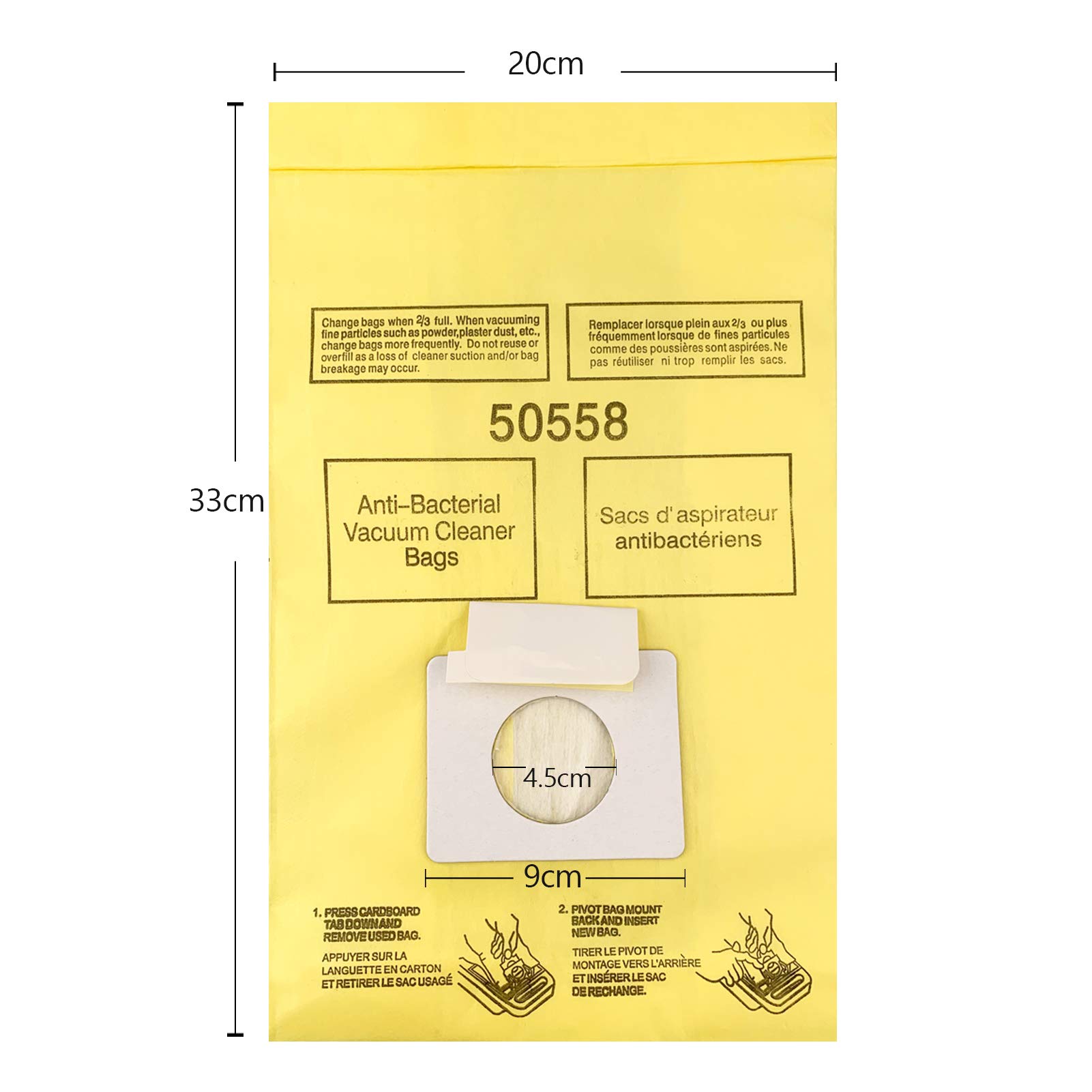 Gudotra 20 Pack Replacement 5055 Vacuum Bags for Canister Type C/Q 5055 50555 50557 50558 50403 50410 53291 Type C-5 C-18 Yellow