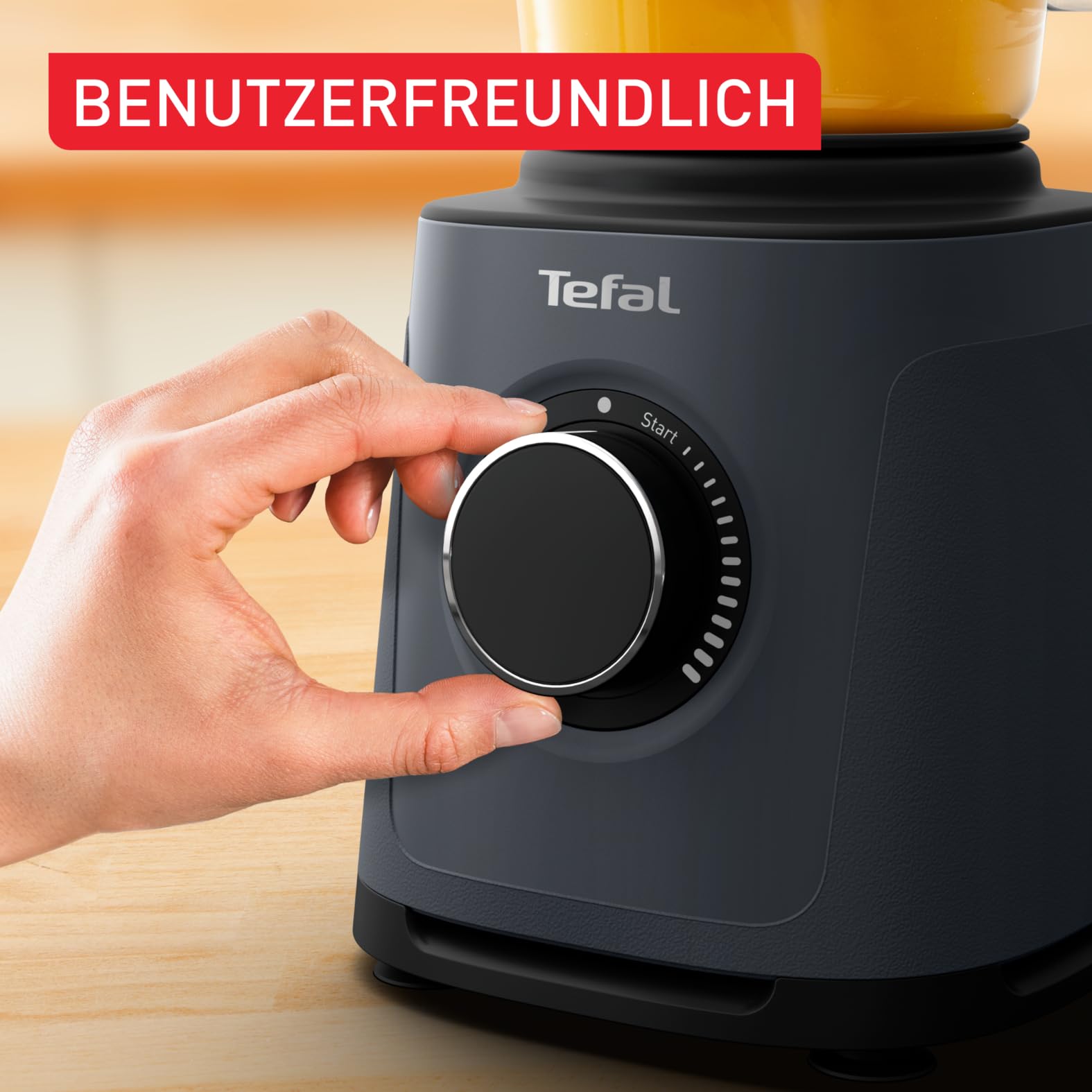 Tefal PerfectMix Essential Hochgeschwindigkeits-Standmixer, stufenlos einstellbare Geschwindigkeit, Pulsfunktion, abnehmbare Powelix-Klingen, hitzebeständiger 2 l Glasbehälter, 1200 W, Grau, BL771BF0