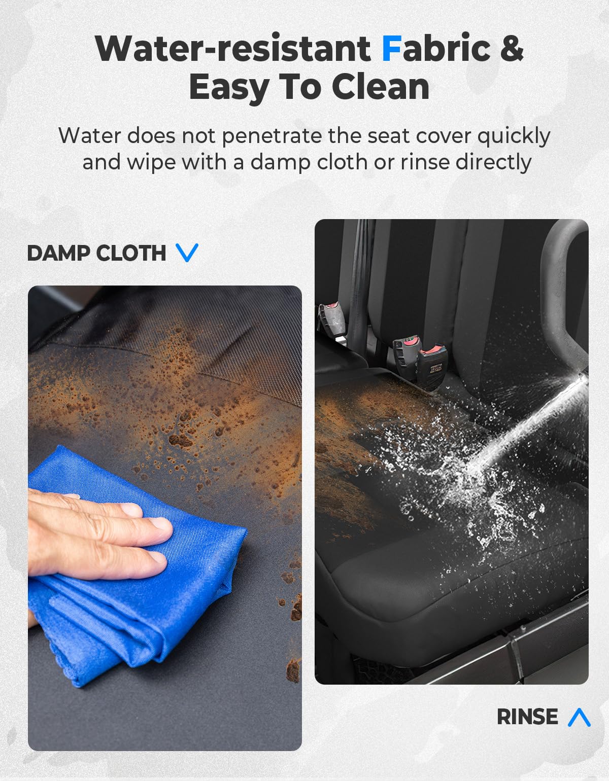 KEMIMOTO Seat Cover Water-Resistant Front and Rear Kits Compatible with Tracker 800SX Crew 2020+ UTV Two Doors Split Bench