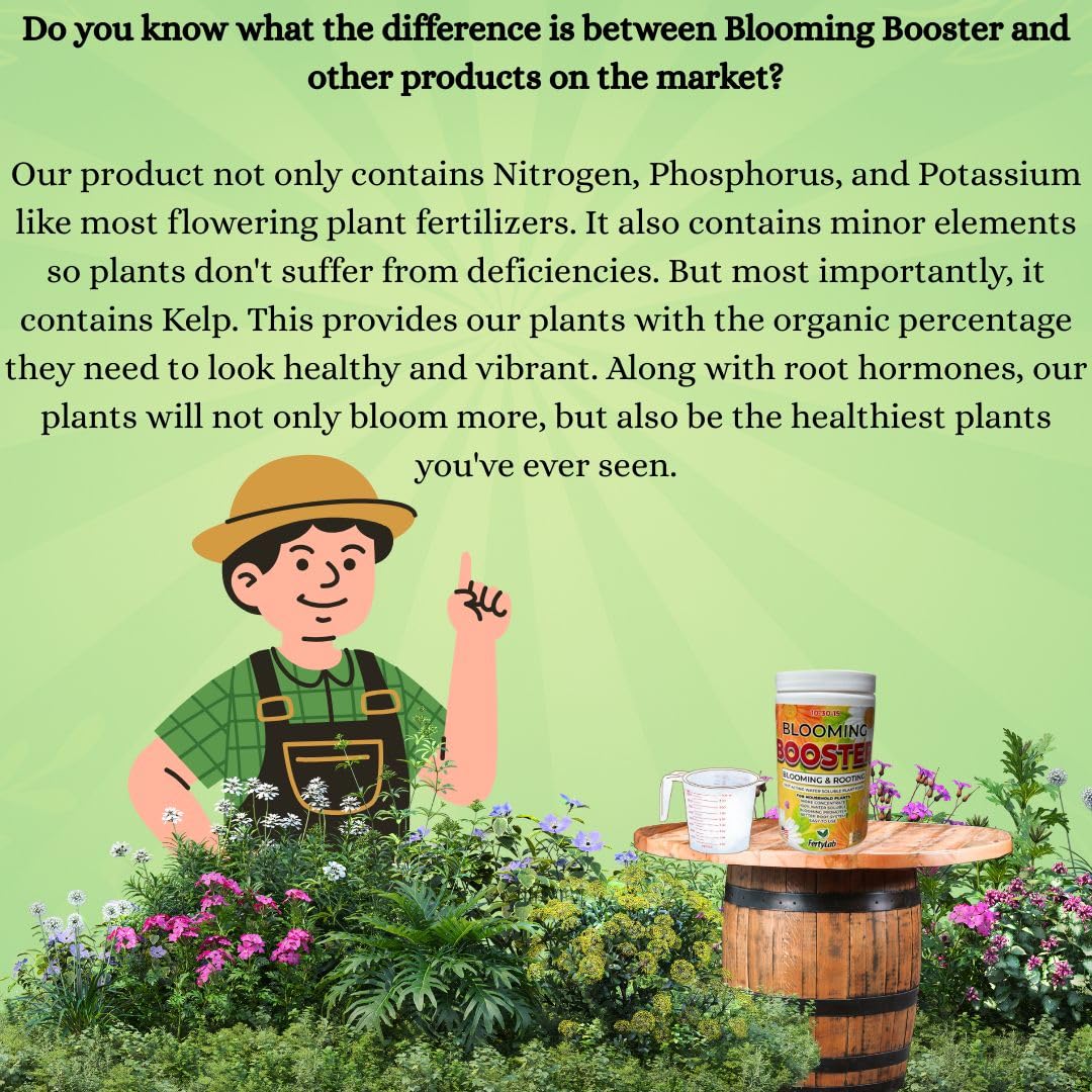 Bloom Booster - Flower Fertilizer for Indoor and Outdoor Plants - Blooming Promoter - Potted Plant Food - Water Soluble Flower Fertilizer - for Roots and Flowers - Tech Grade Raw Materials (3lb)