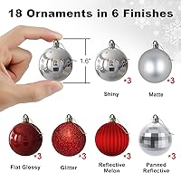 Vista 100 de Bolas de Navidad grandes de bronce de 3.2 pulgadas, adornos de decoración de árbol de Navidad, bolas colgantes inastillables para cumpleaños