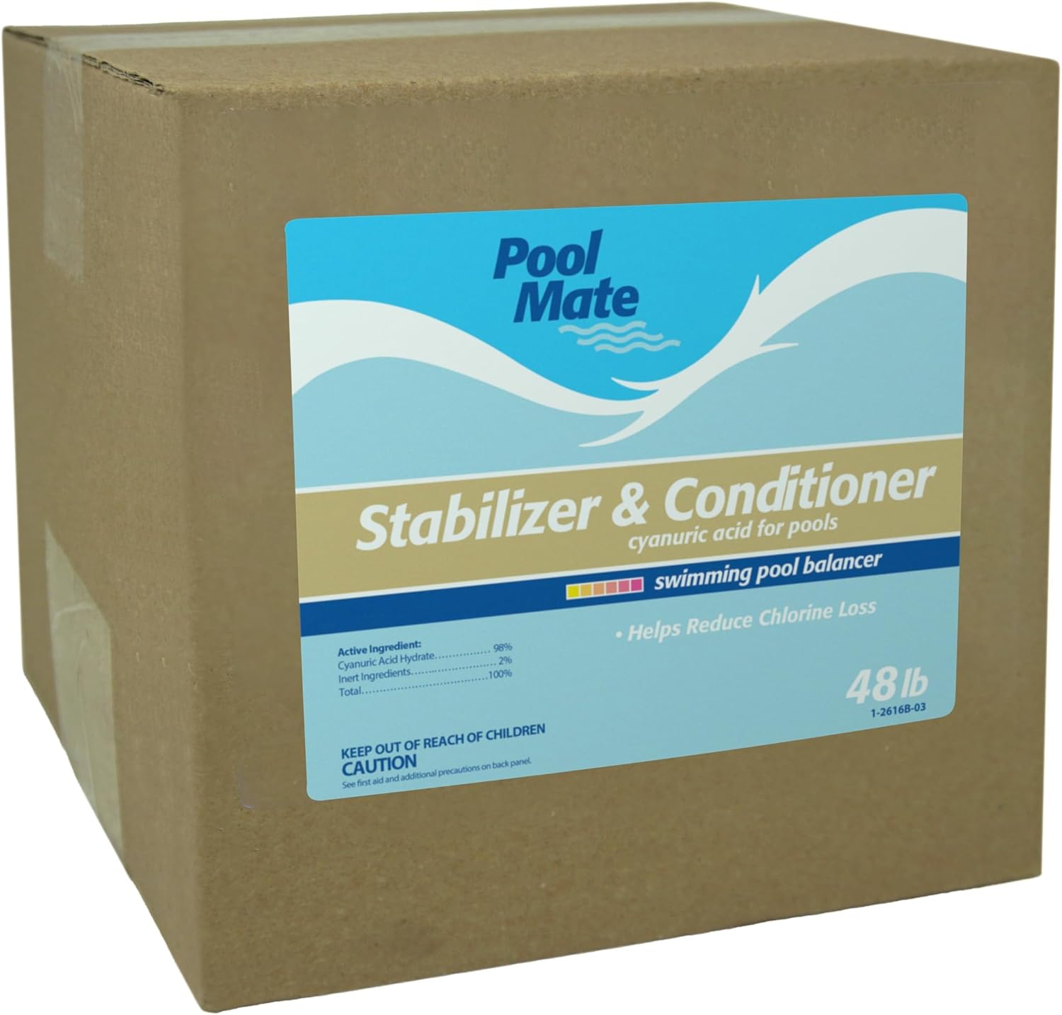 Pool Mate 16-Pounds Premium Pool Stabilizer and Conditioner, Concentrated Cyanuric Acid for Pools, Helps Chlorine Last Longer