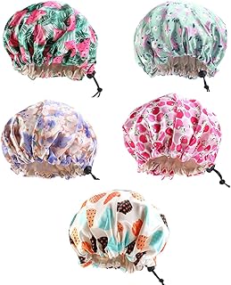 FOMIYES Touca de Noite para Crianças Touca de Dormir de Cetim para Crianças Toucas de Cetim de Banda Larga Touca de Seda 5 Peças Ajustável para Dormir