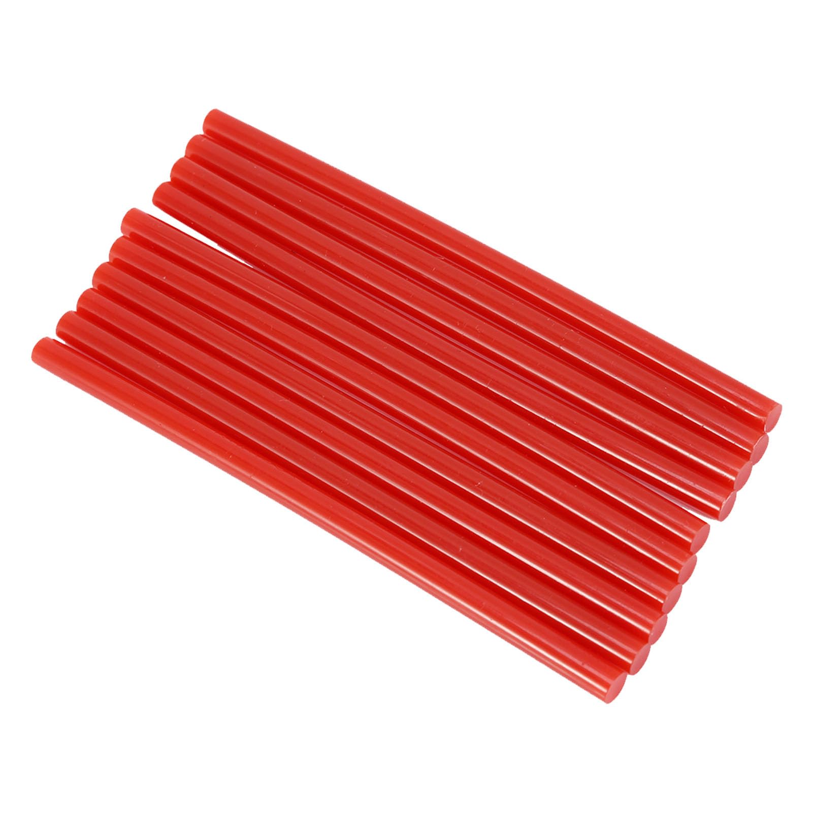 Lybunair Colorful Hot Melt Glue Sticks for 20W Small Power Gun - 10pcs Set, 7x150mm Adhesive DIY Craft Supplies (Red)