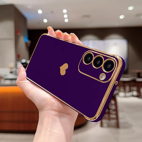 Miniatura 8 de phylla Samsung Galaxy S20 FE 0.18 oz - Funda de lujo chapada en oro con bonito diseño de corazón de amor para mujer, protección de la cámara,